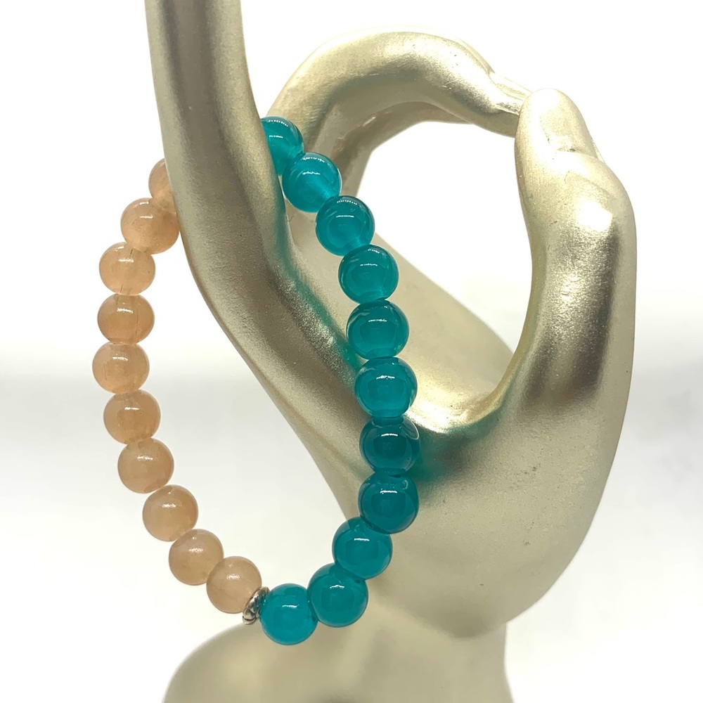 [Twist and Turn] Stretchy Brillant Glass Beaded Bracelet